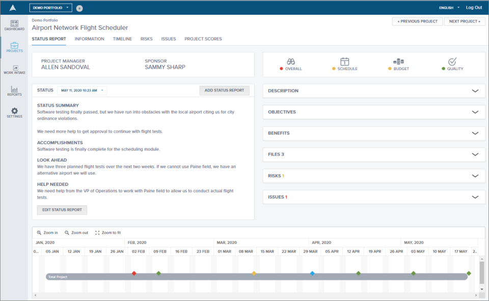 screenshot of Acuity PPM